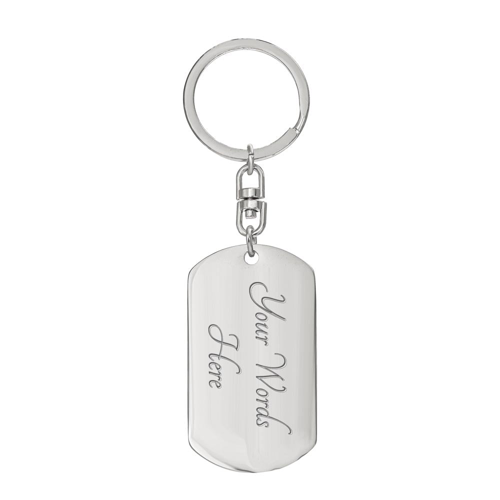 Daddy Hero Valentine Dog Tag Keychain