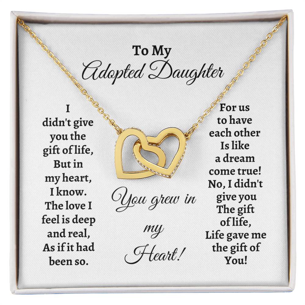 Our Hearts Interlock Necklace for Adopted Daughter