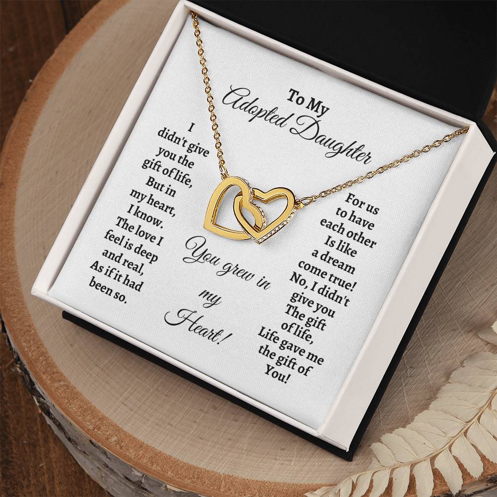 Our Hearts Interlock Necklace for Adopted Daughter