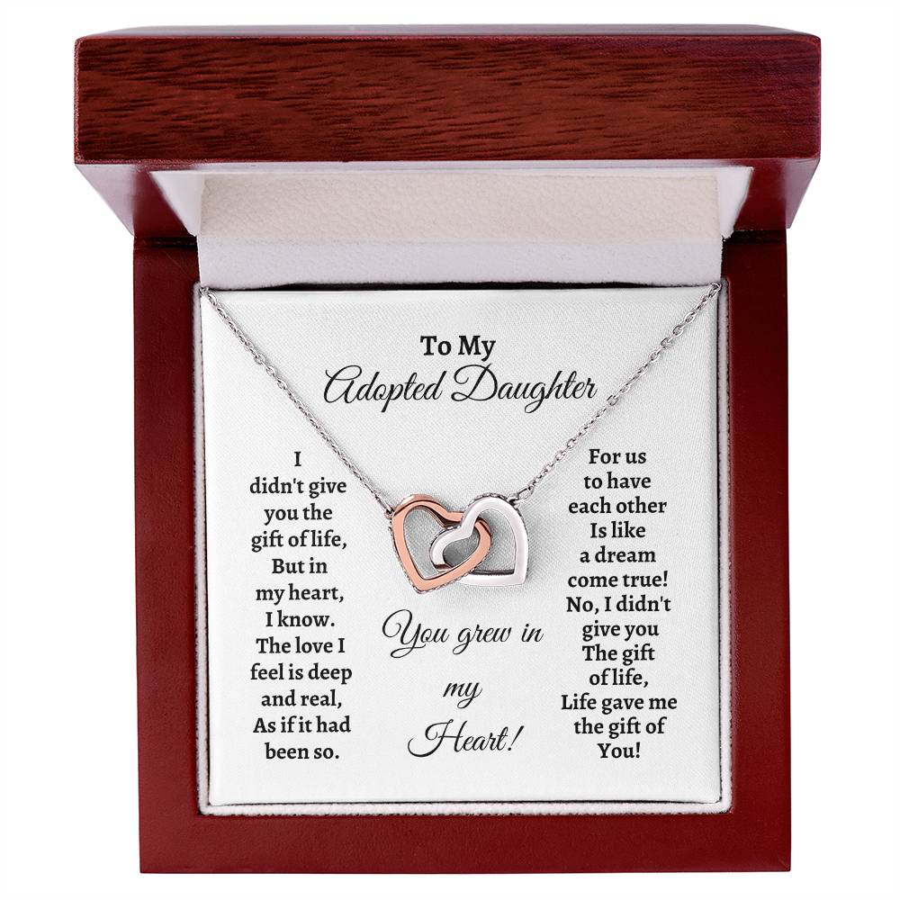 Our Hearts Interlock Necklace for Adopted Daughter