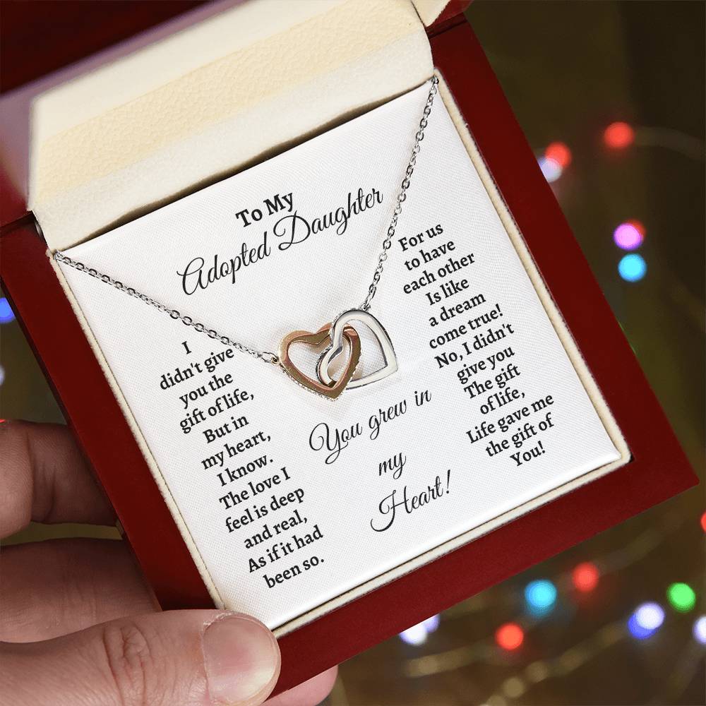 Our Hearts Interlock Necklace for Adopted Daughter