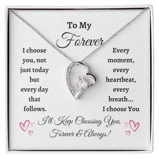 Forever Heart Necklace and Message with Hearts